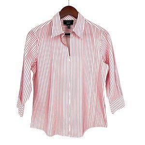 Foxcroft Womens Size 8 Zipper Close Stretch Shaped Fit Blouse Shirt Top Red